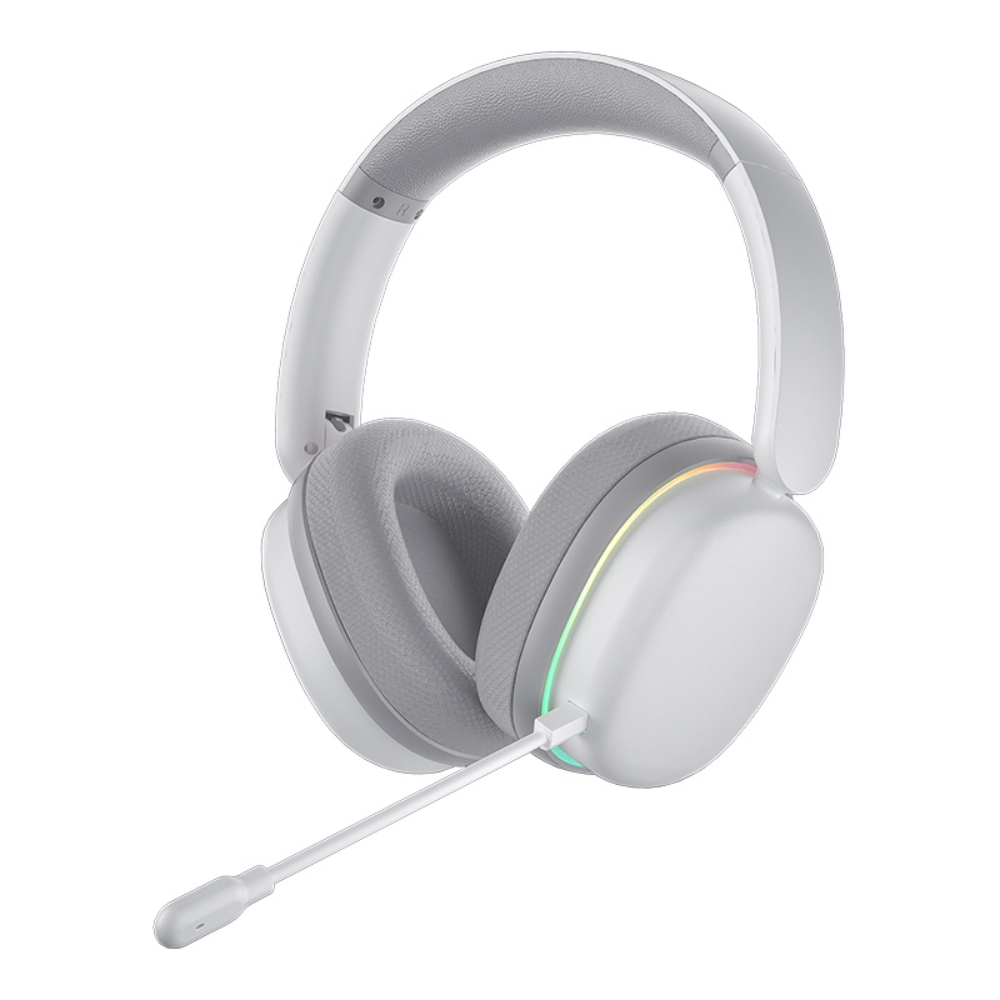 AULA G7 Pro Wireless Gaming Headset, Dual BT 5.3 - 2.4GHz, 7.1 Surround Sound, 80+ Hour Battery, RGB, Noise-Canceling Mic Wing White