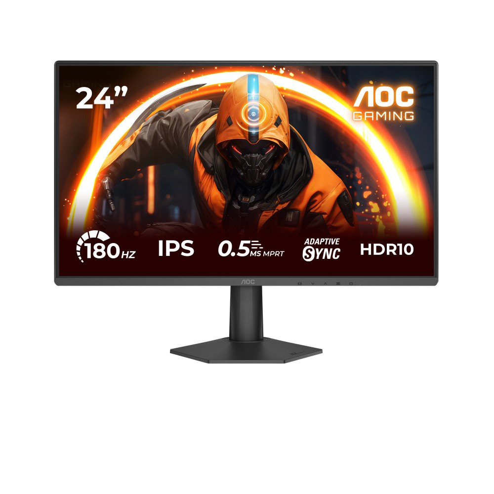 AOC 24G50F 23.8 Inch Gaming Monitor – Full HD IPS, 180Hz, 0.5ms MPRT, Adaptive Sync, HDR10, G-SYNC Compatible