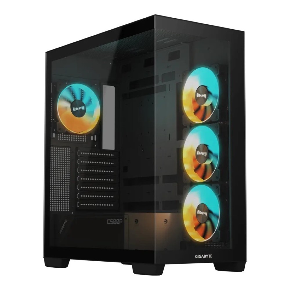 GIGABYTE C500 Panoramic SteaICE Mid Tower Gaming Case - Black