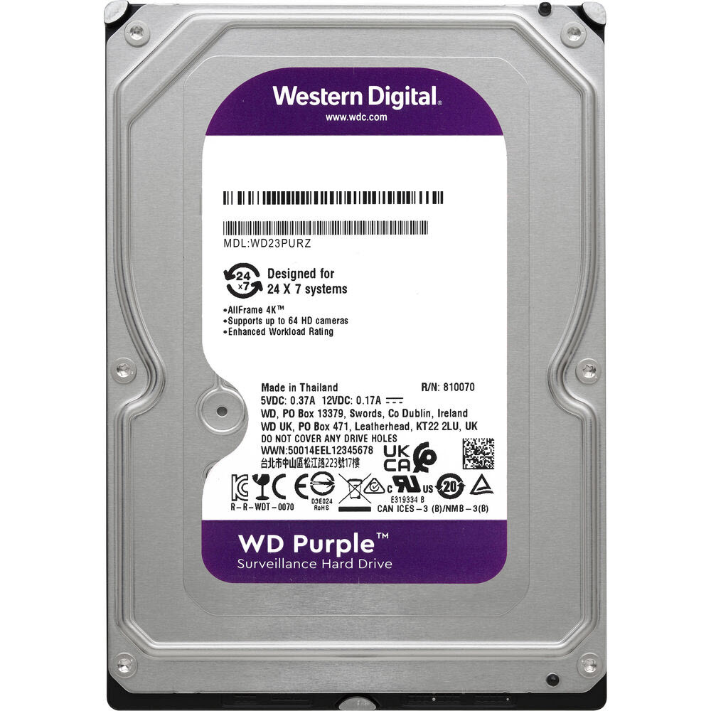 WESTERN DIGITAL 4TB Purple SATA III 3.5 Inch Internal Surveillance HDD