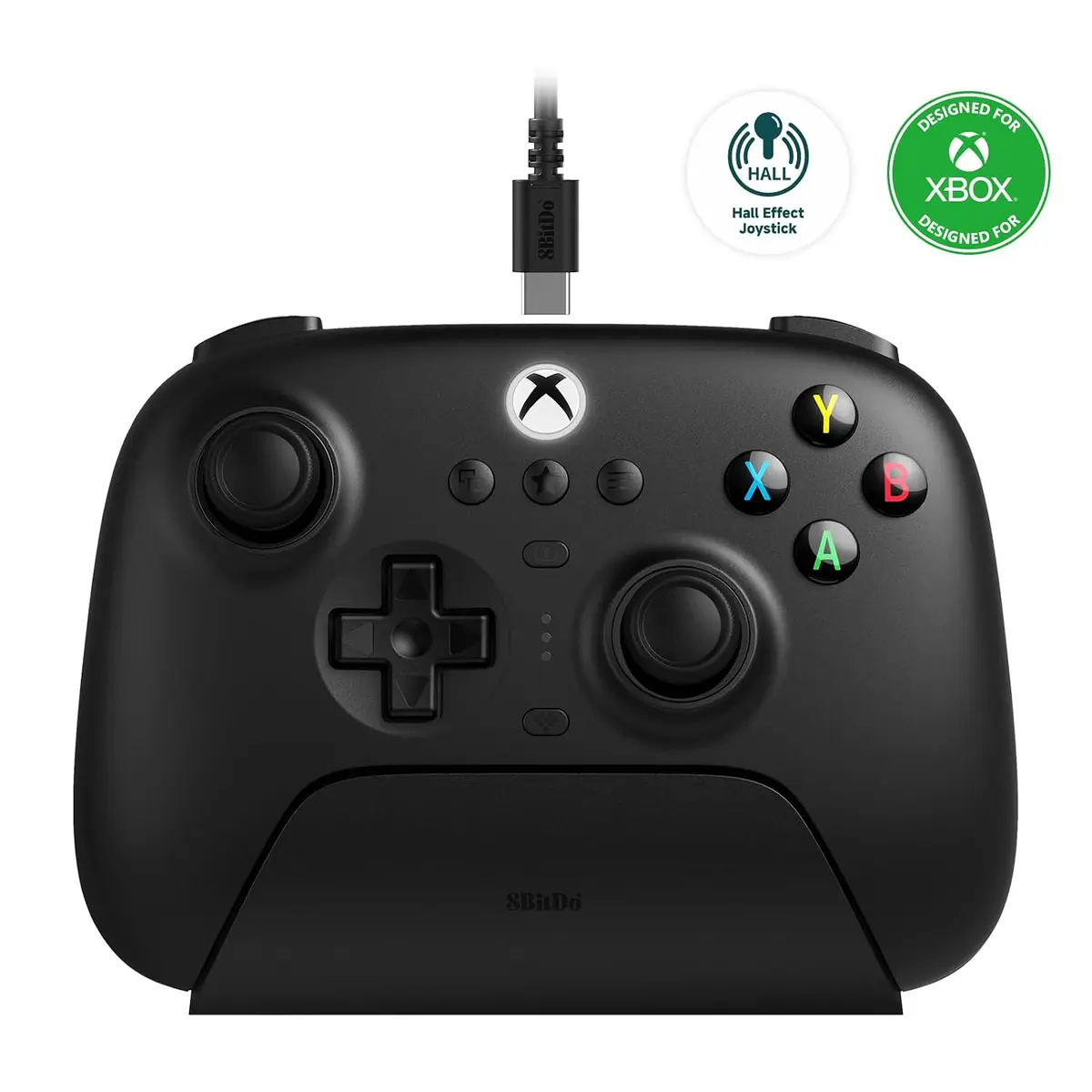 8BitDo Ultimate 3-Mode Wireless Controller for Xbox Black | Hall Effect Joysticks & Triggers | 2.4G | Bluetooth | Charging Dock