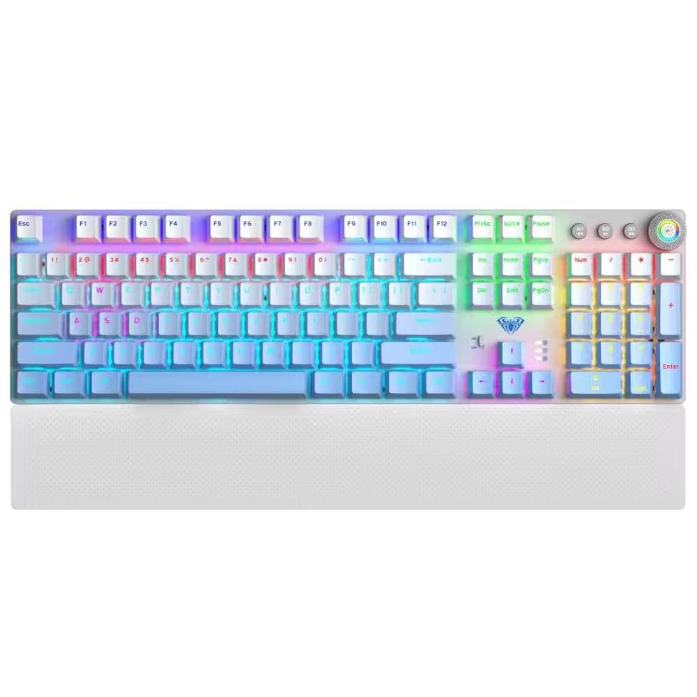 AULA F2088 Air Mechanical Gaming Keyboard 98-Key | Tri-Mode | Hot-Swappable | RGB Gradient Blue - Brown Switch