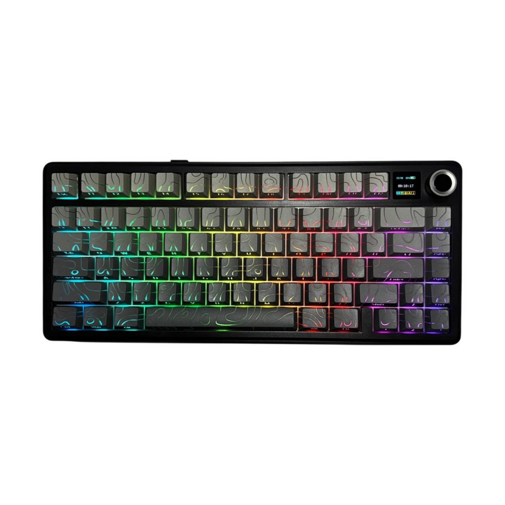 AULA F75 MAX Mechanical Gaming Keyboard 75% Tri-Mode Connectivity Gradient Grey Contour Line Reaper Switch