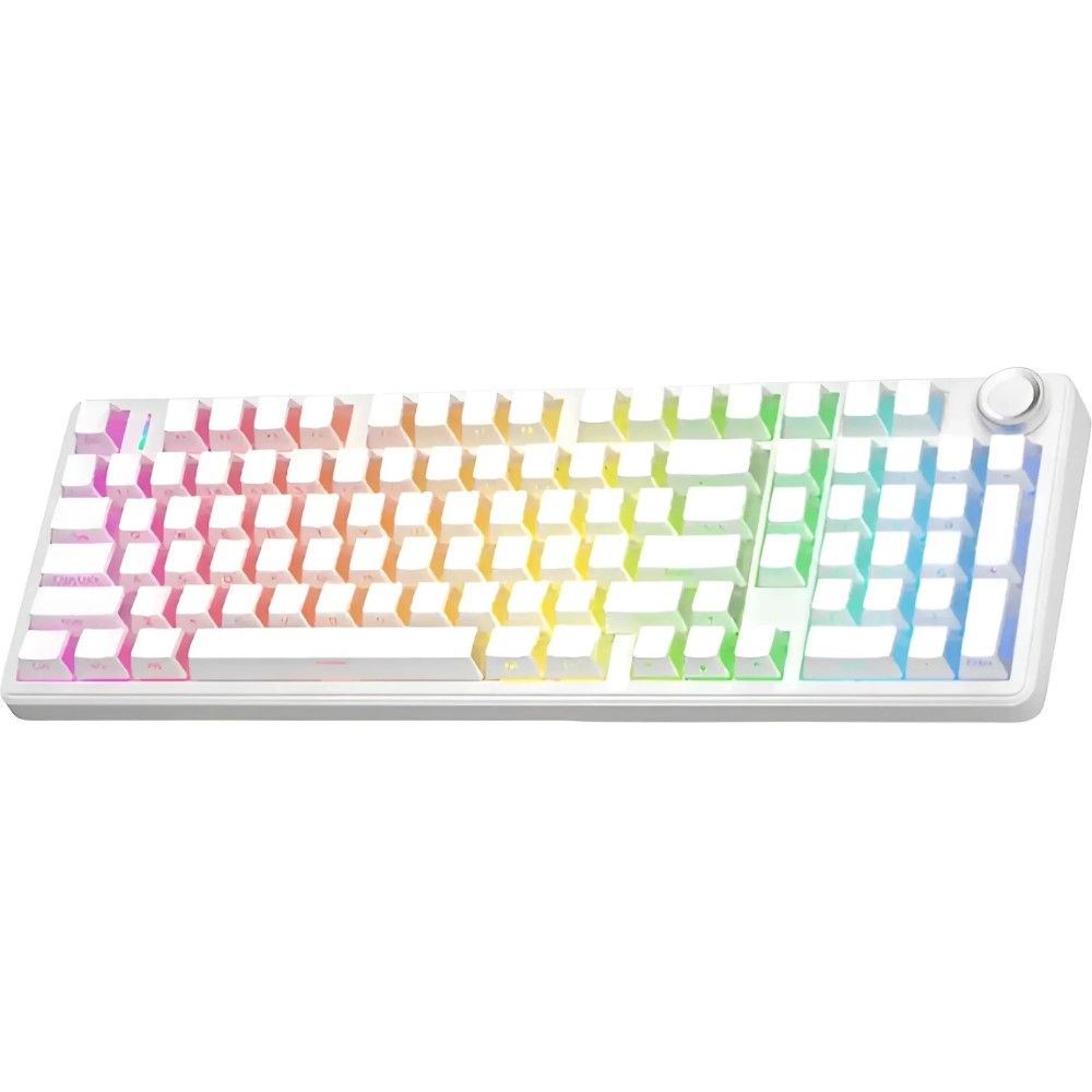 AULA F99 Pro Wireless Mechanical Keyboard 96% Gasket Hot Swappable Custom Keyboard White – Cotton Candy Switch