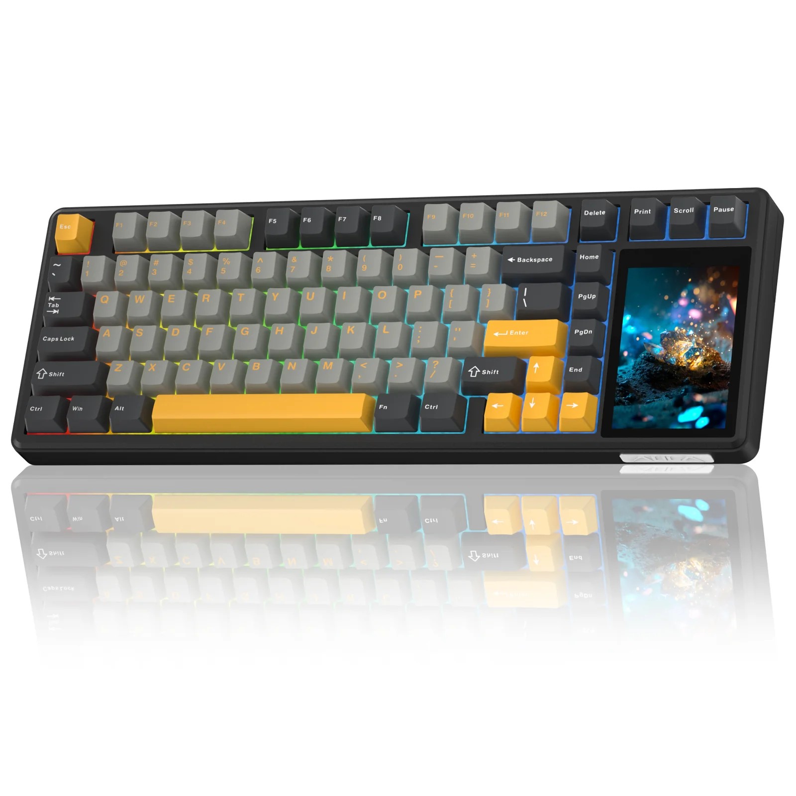 AULA L99 Smart-Screen Mechanical Gaming Keyboard – 84-Key, 3.98 Inch IPS Touchscreen, Tri-Mode, 8000mAh Blackstorm — Rainy Switch