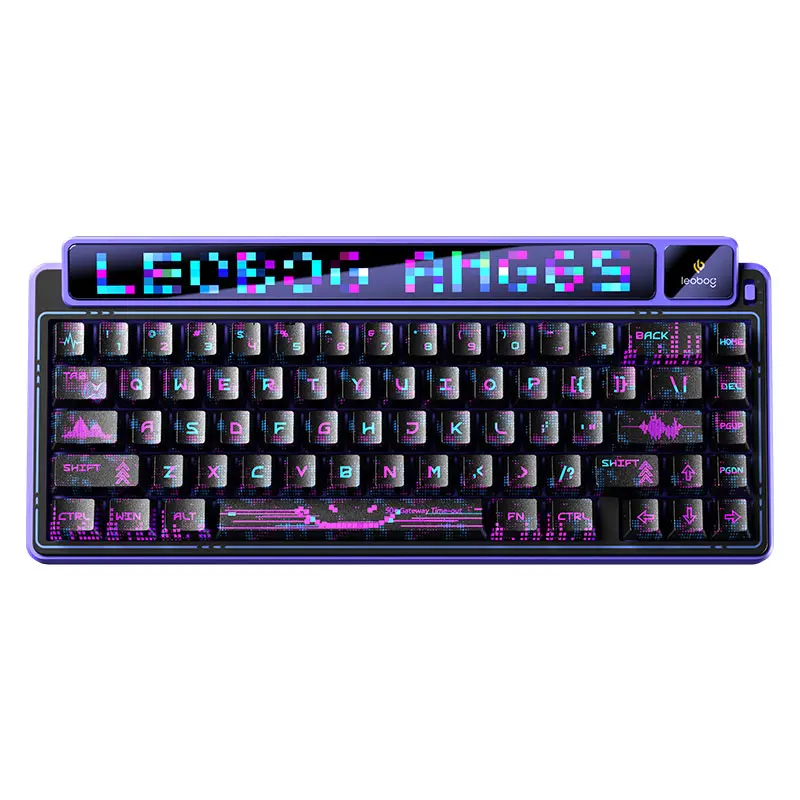 AULA LEOBOG AMG65 Cyber Star Nights Mechanical Gaming Keyboard – Jasper Linear Switch, Tri-Mode, Dual Screen