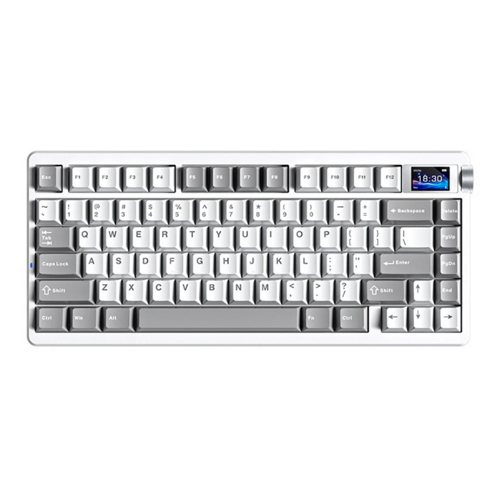 AULA NOVA75 Smart Wireless Mechanical Keyboard 5% | Tri-Mode | 8000mAh | RGB White & Grey – Star Vector Switch