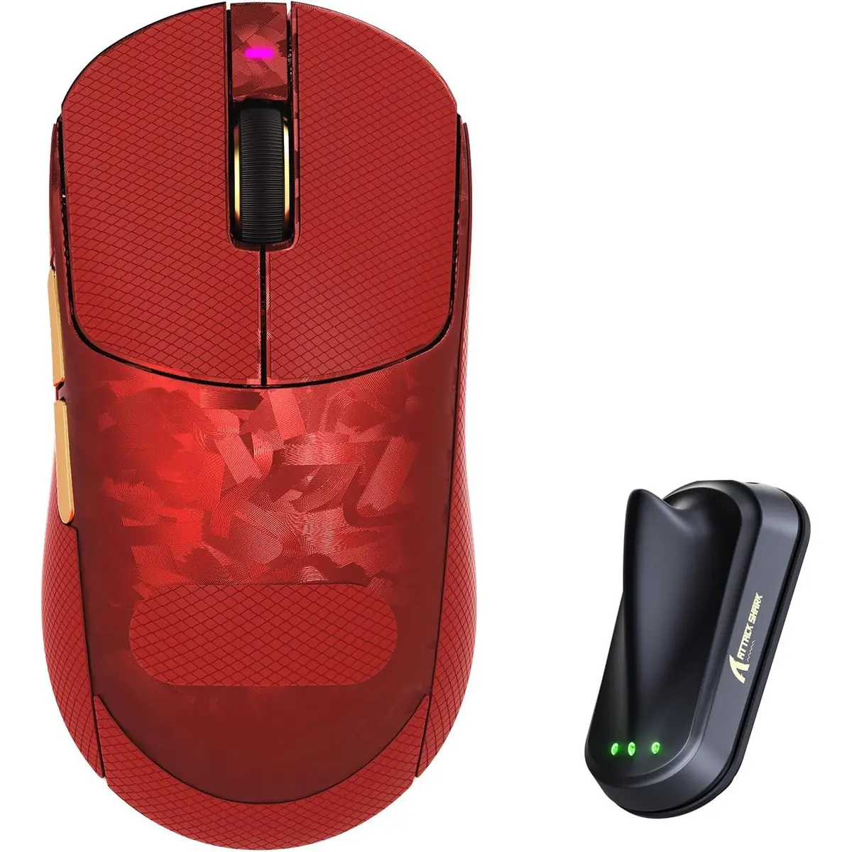 ATTACK SHARK RS3 ULTRA Carbon Fiber Wireless Gaming Mouse Red | PAW3955MAX | 52K DPI | 8K Hz