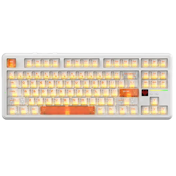 Attack Shark X87 Ultra 8K Wireless Mechanical Gaming Keyboard Iced Orange | Tri-Mode | Hot-Swappable | RGB | 10,000mAh Battery
