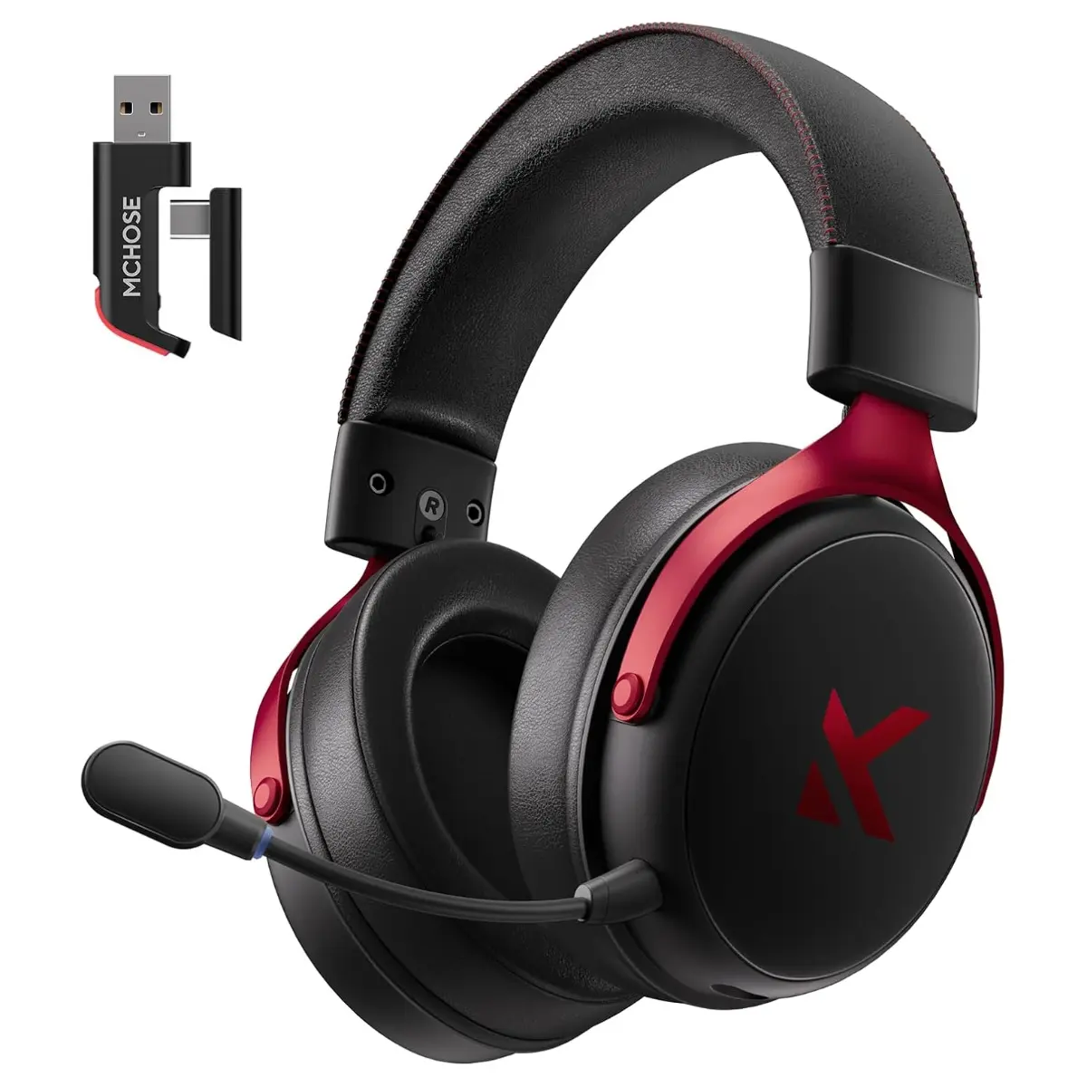 MCHOSE V9 Pro Wireless Gaming Headset Black | 53mm Bio-Cellulose Drivers | 7.1 Surround Sound | 15ms Low Latency | 250H Battery