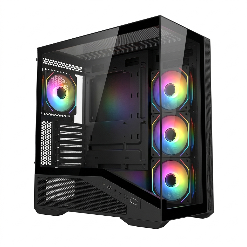 SONIC V100R Mid Tower ATX Gaming PC Case Black