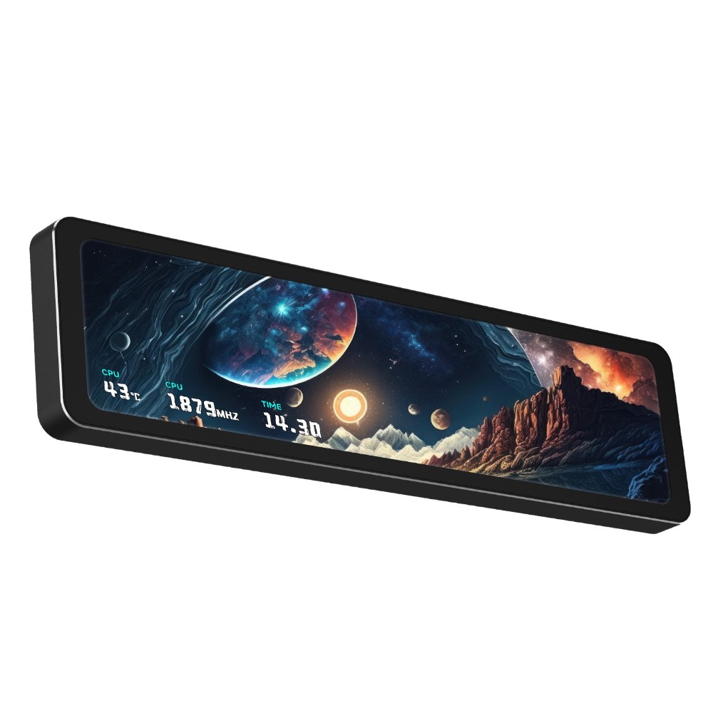 Thermalright Trofeo Vision 11.3-Inch LCD Black – 1920x400 Strip IPS Secondary Monitor & PC Case Display Panel
