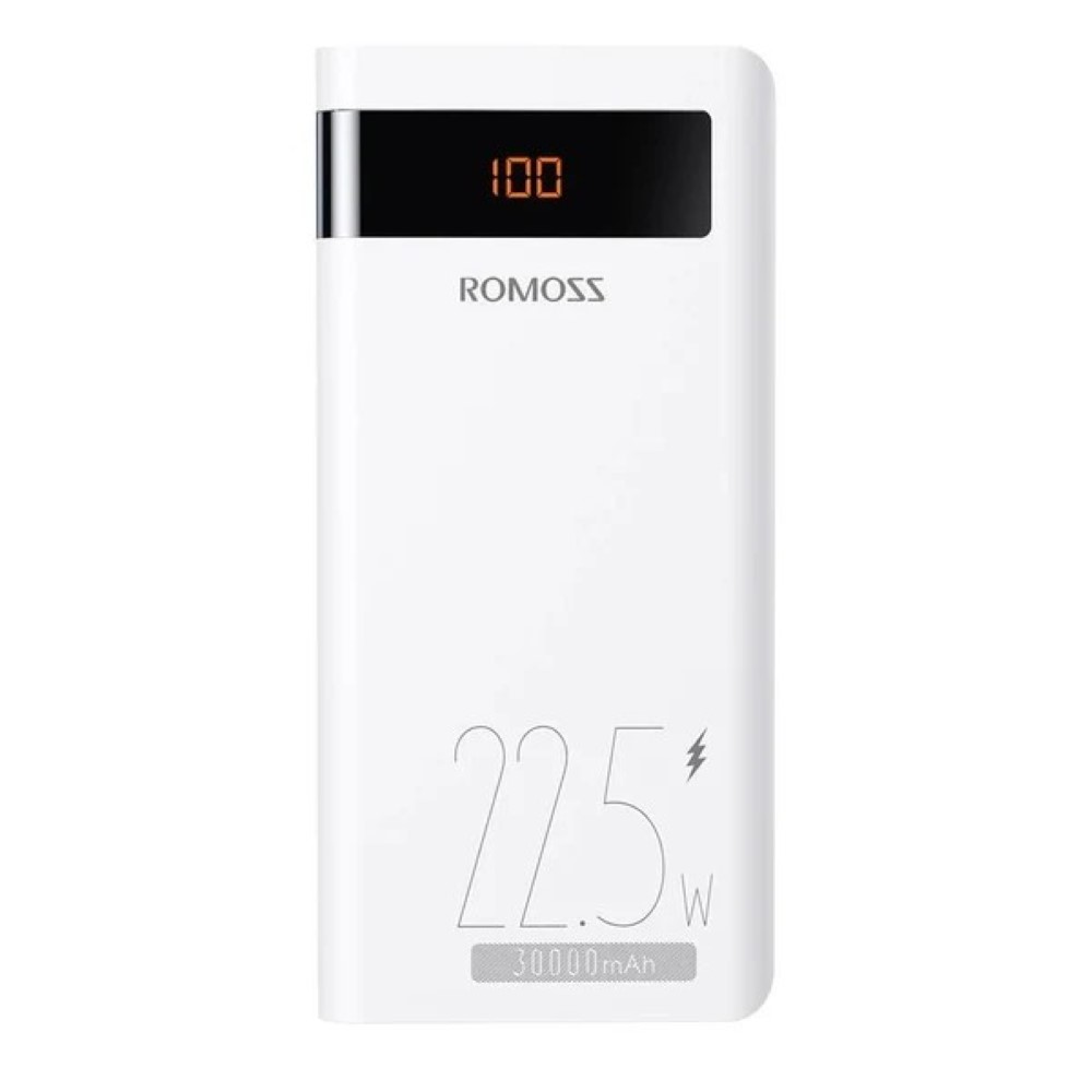 ROMOSS Sense 8PF 30000mAh Power Bank – 22.5W Two-Way Fast Charging PD & QC 3.0 Portable External Battery Pack with Smart LED Digital Display