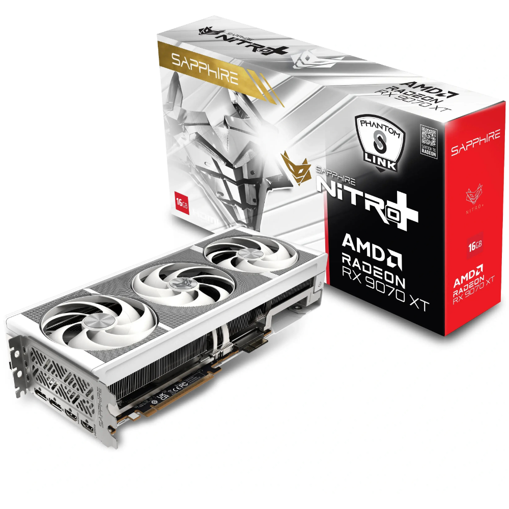 SAPPHIRE NITRO+ AMD Radeon RX 9070 XT OC PhantomLink Polar Edition 16GB GDDR6 | 256-bit | 3060MHz | PCIe 5.0