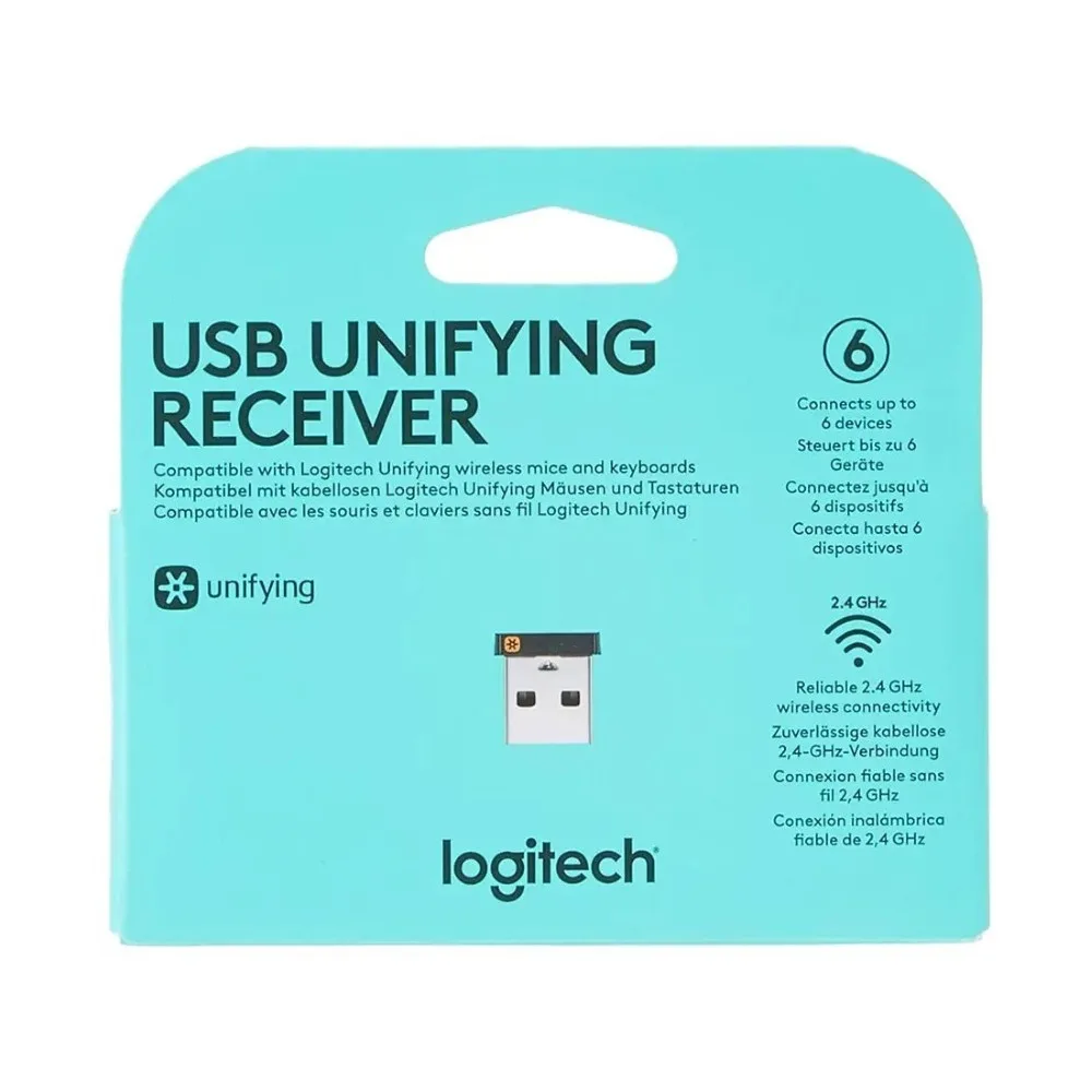 Logitech USB Unifying Receiver 993-000596 | 2.4GHz Wireless Nano USB Receiver | Connect up to 6 Devices